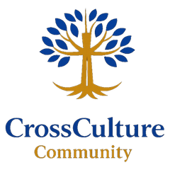 CrossCulture Community cross and rooted tree logo